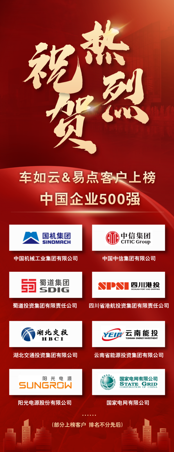 中國(guó)企業(yè)500強(qiáng)榜單中，這些企業(yè)選擇了我們！